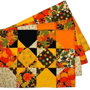 Quilted Autumn Fall Placemats  ~ Handmade Set of 4